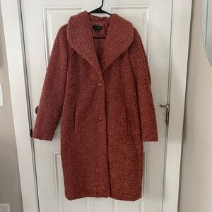 Halogen Woman’s Rose Pink Teddy Coat